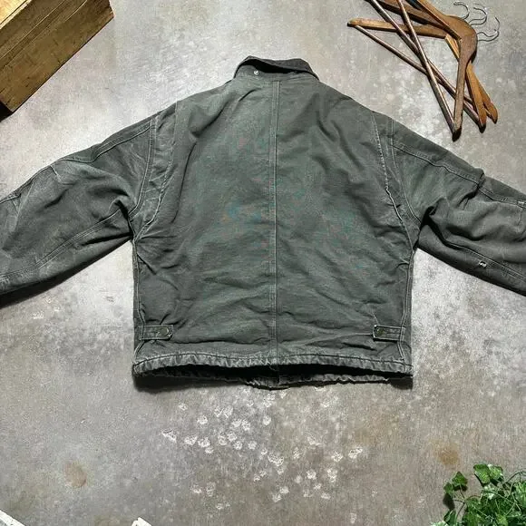 Vintage Carhartt Faded J22 MOS Green Arctic Jacket Mens XL Canvas Quilted Lining